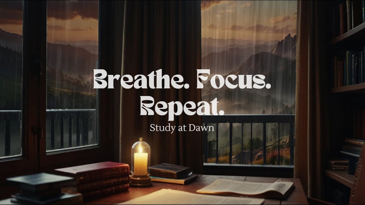 Studying at Dawn with Heavy Rain🌧️  | Rain Sounds for Focus & Meditation & Sleep