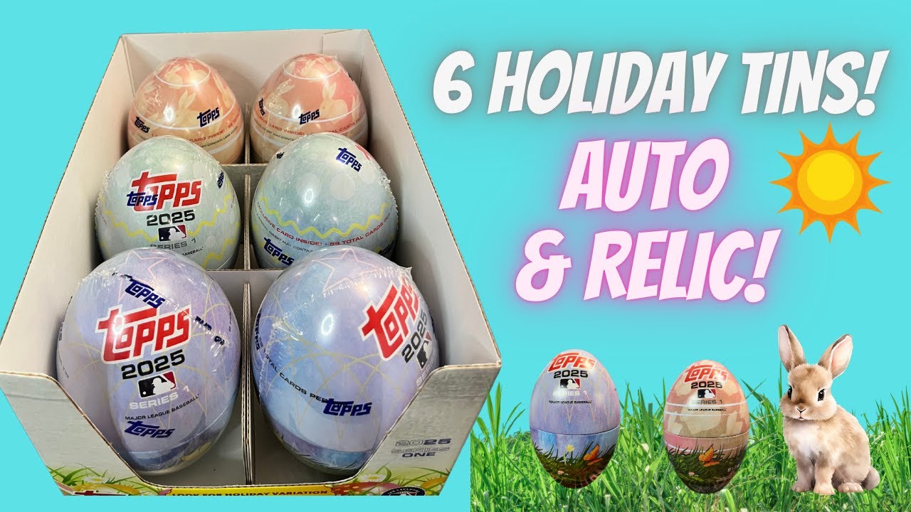 6 2025 Topps Series 1 Holiday Tins Spring Easter Parallels ** Auto + Relic + #/d Cards Wow! **