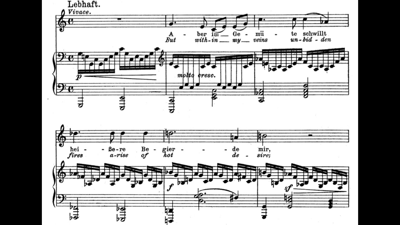Unbewegte laue Luft (J. Brahms) Score Animation