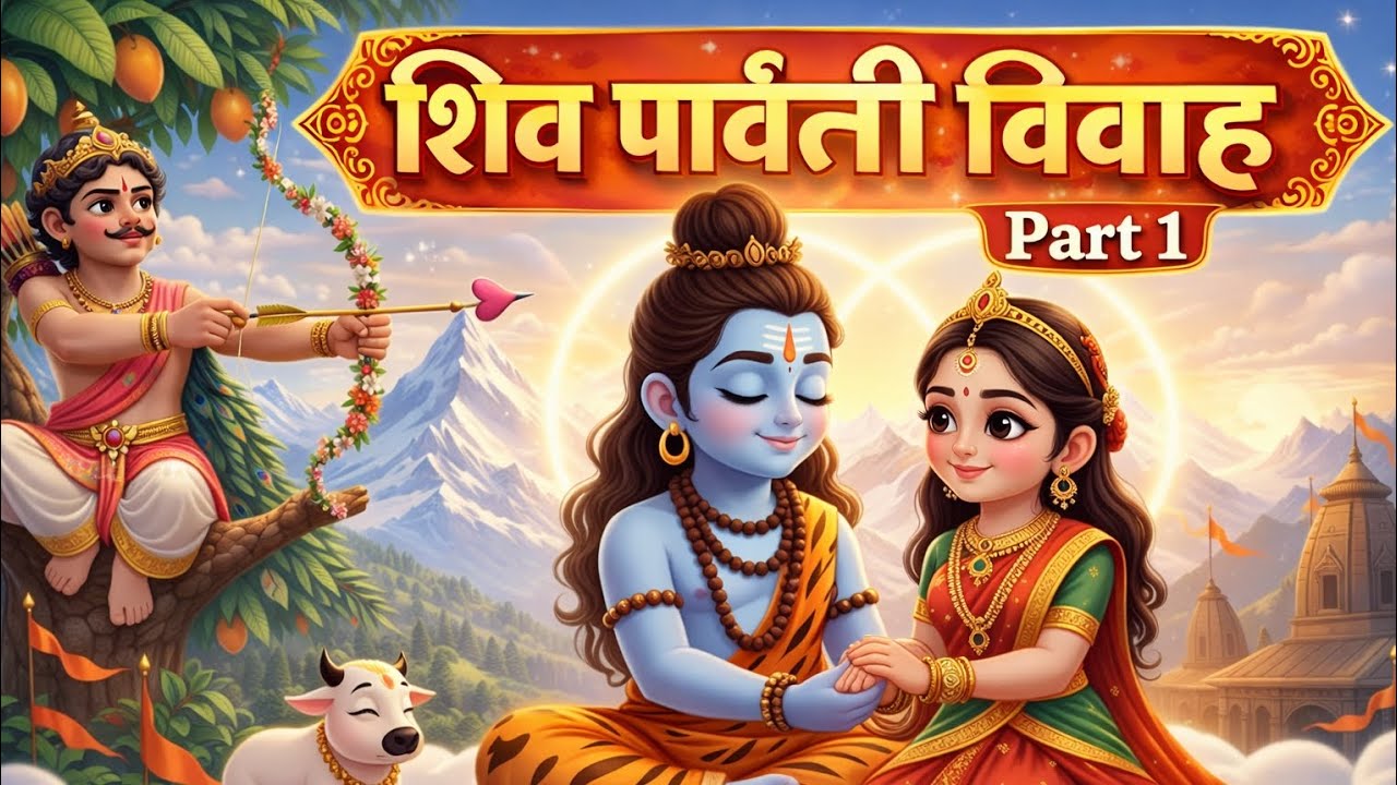 शिव पार्वती विवाह||#indreshji #tredingkatha #indreshjikatha #animation #aianimationvideo #katha