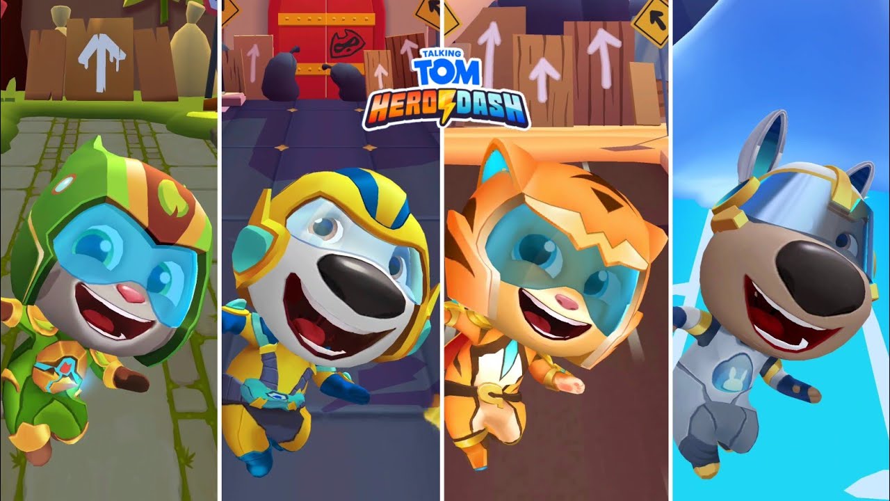Talking Tom Hero Dash Power Plant Tom vs Sunbeam Hank vs Tiger Ginger vs Rabbit Ben Android Gameplay