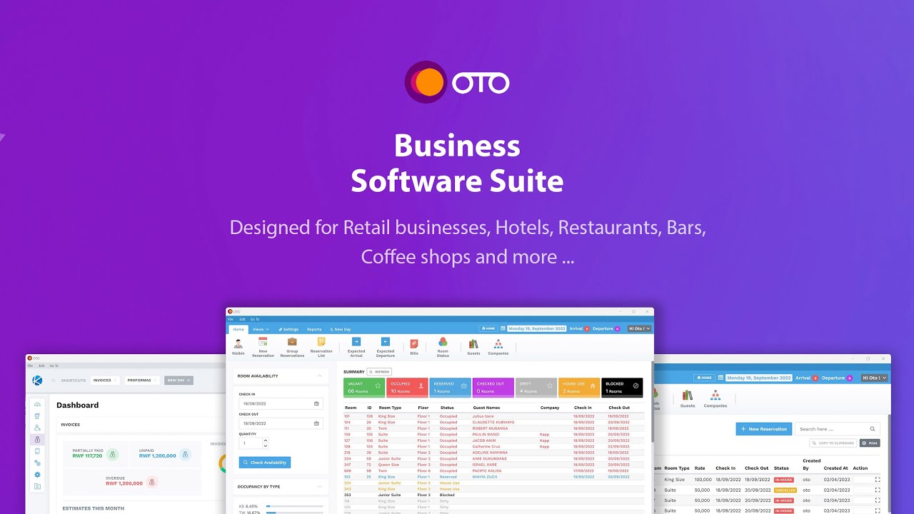 OTO Business Software Suite  - POS, Hotel Management, Inventory Management and Finance