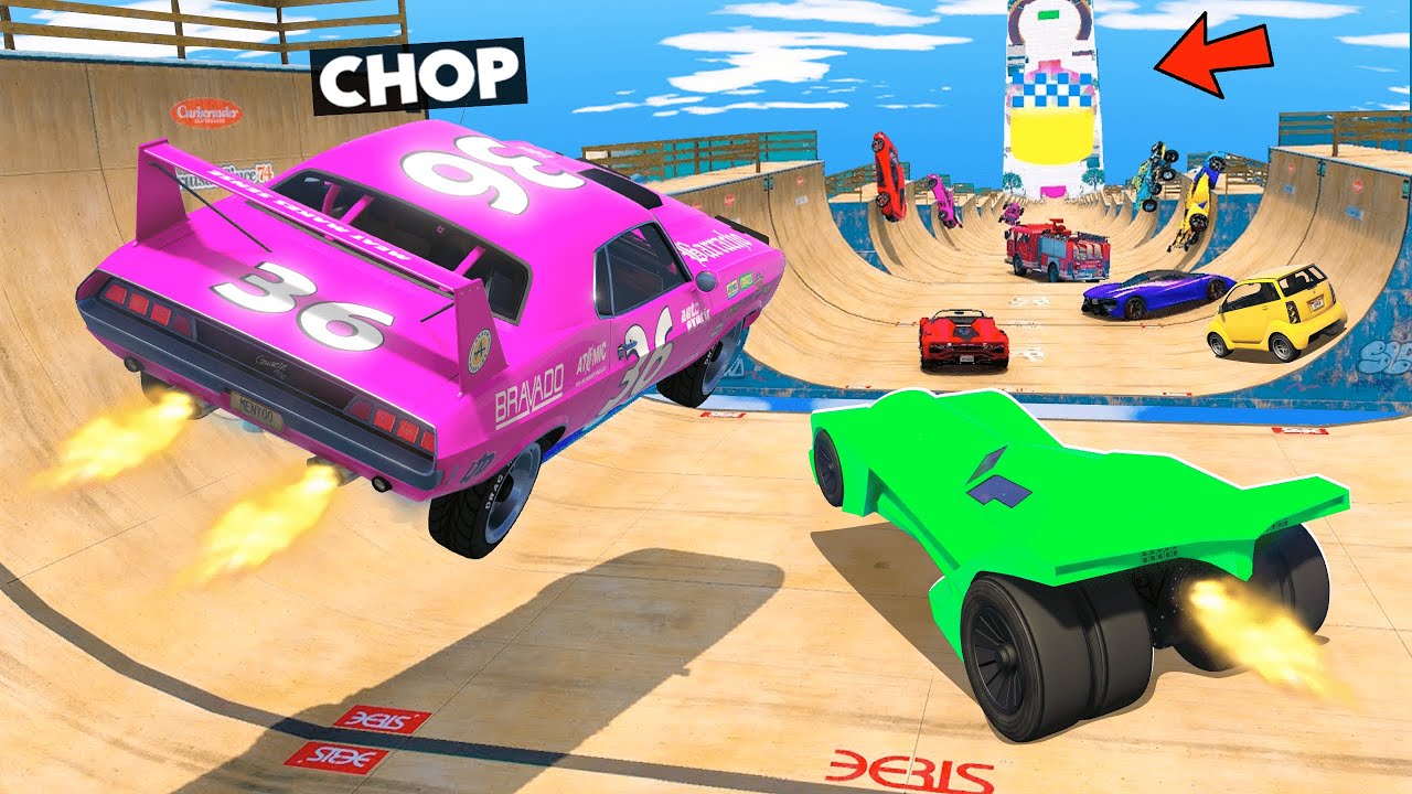 GTA 5 MEGA RAMP CHALLENGE WITH RALLY CARS AND CHOP