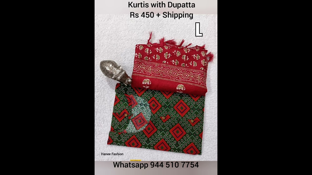 Flex Cotton Kurtis with Dupatta @450 #haneefashion #shorts