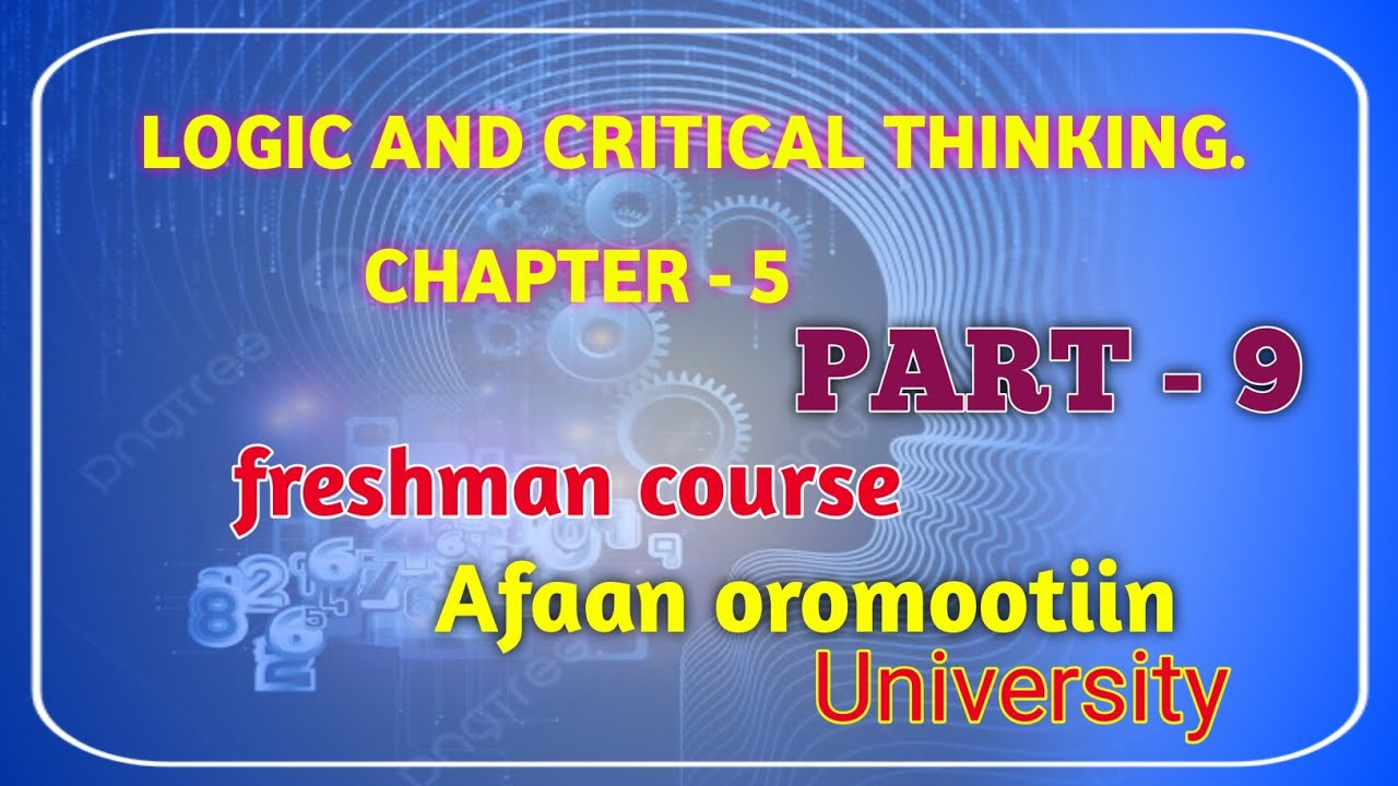 logic and critical thinking chapter 5 part 9#informalfallacy