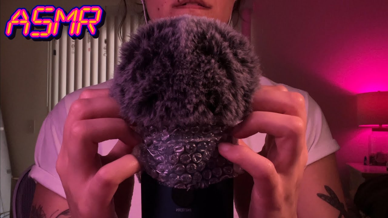Head Massage & Scratching ASMR | Fluffy Mic Cover + Bubble Wrap Sounds | No Talking
