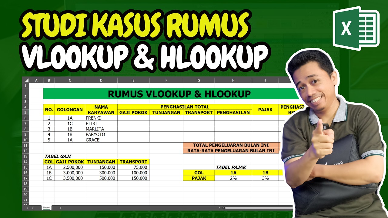 Rumus VLOOKUP pada Excel beserta HLOOKUP dan Studi Kasus Lengkapnya