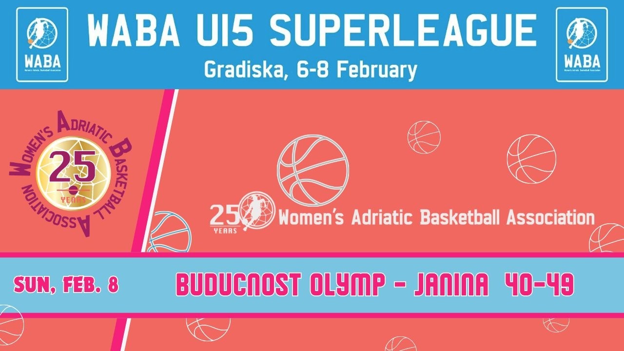 025-26 WABA U15 Superleague: Buducnost Olymp-Janina 08/02 (13.00 CET)