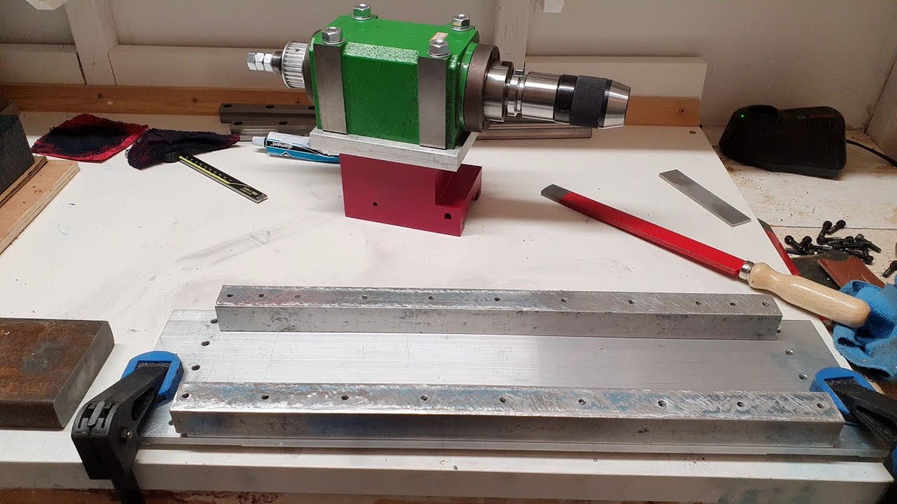 6040 CNC ROUTER - Trying to scrape x axis flat + milling adaptor plate (Linear rail upgrade part 5)