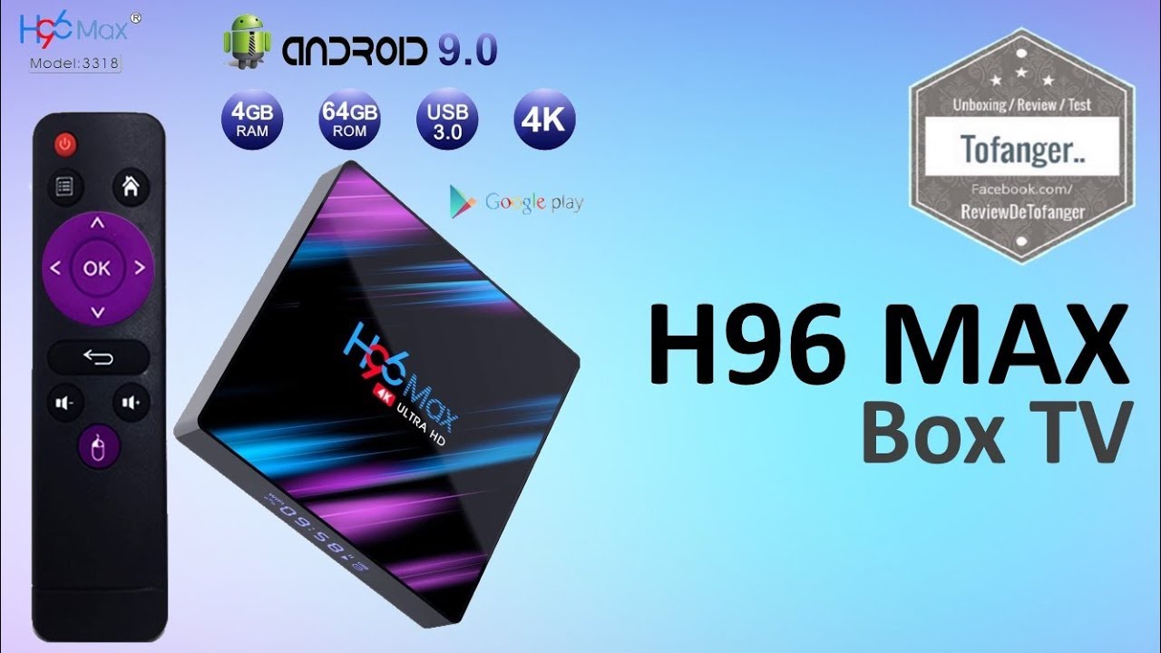 H96 MAX - Android TV Box - 4 ГБ оперативной памяти 64 ГБ - Android 9 - распаковка