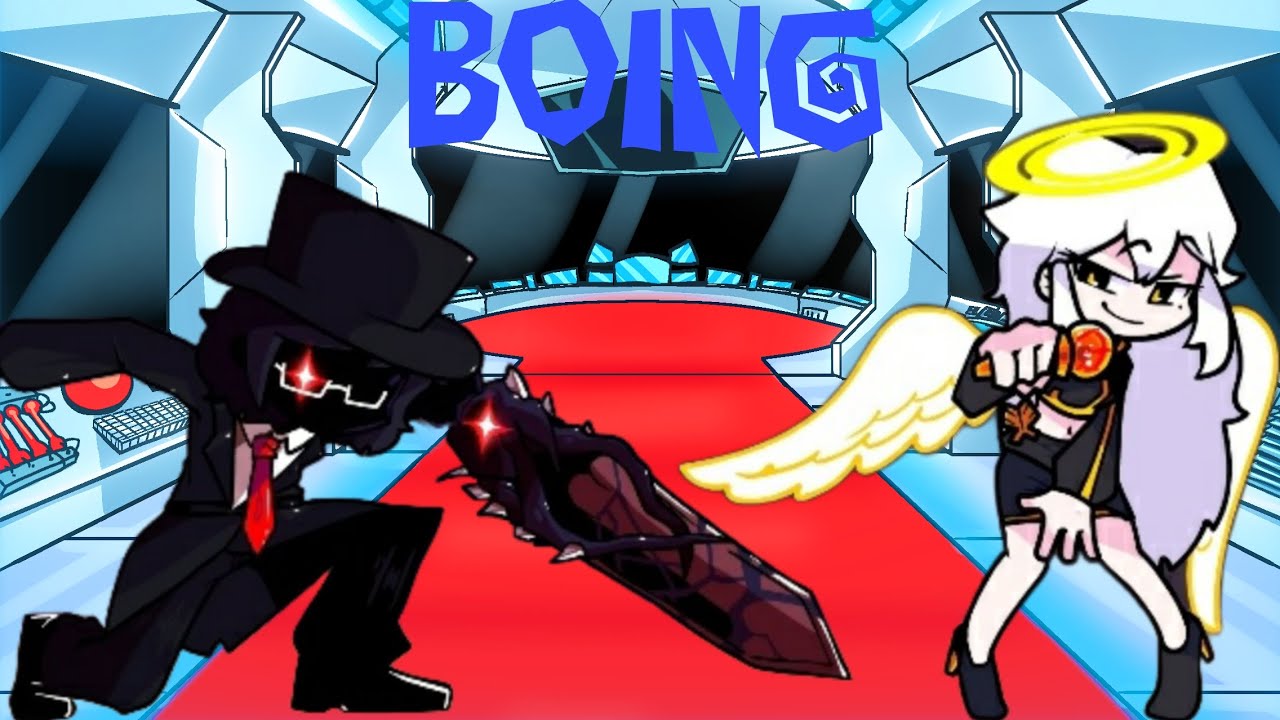 fnf boing but human black and white impostor sings it!