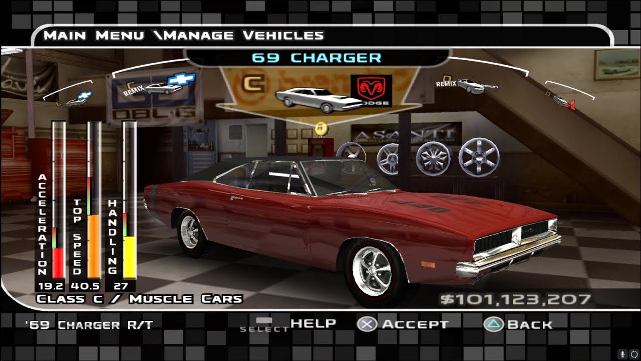 Midnight Club 3 Customization Dodge Charger RT 1969