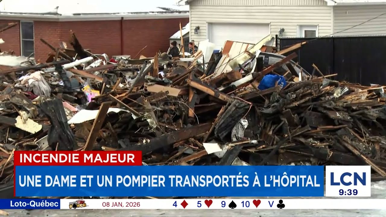 Incendie dévastateur en Estrie: une dame et un pompier à l’hôpital