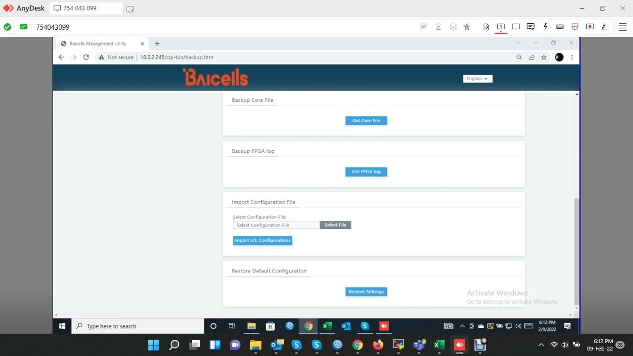 How to Upload Baicell Backup File  In LTE