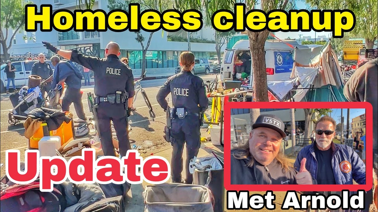 Major Homelessencampment cleanup in Venice // Met Arnold Schwarzenegger in Venice