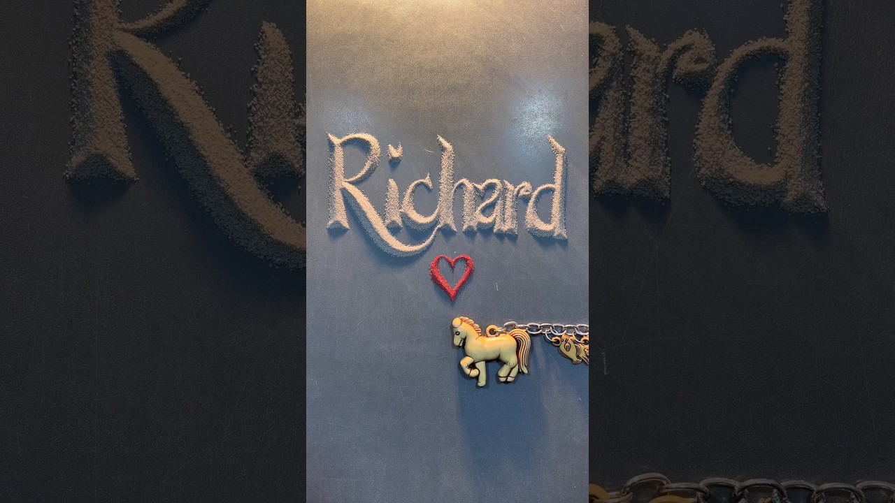 Richard ❤️ Beautifully written with sand | Satisfying & relaxing calligraphy with ASMR #richard