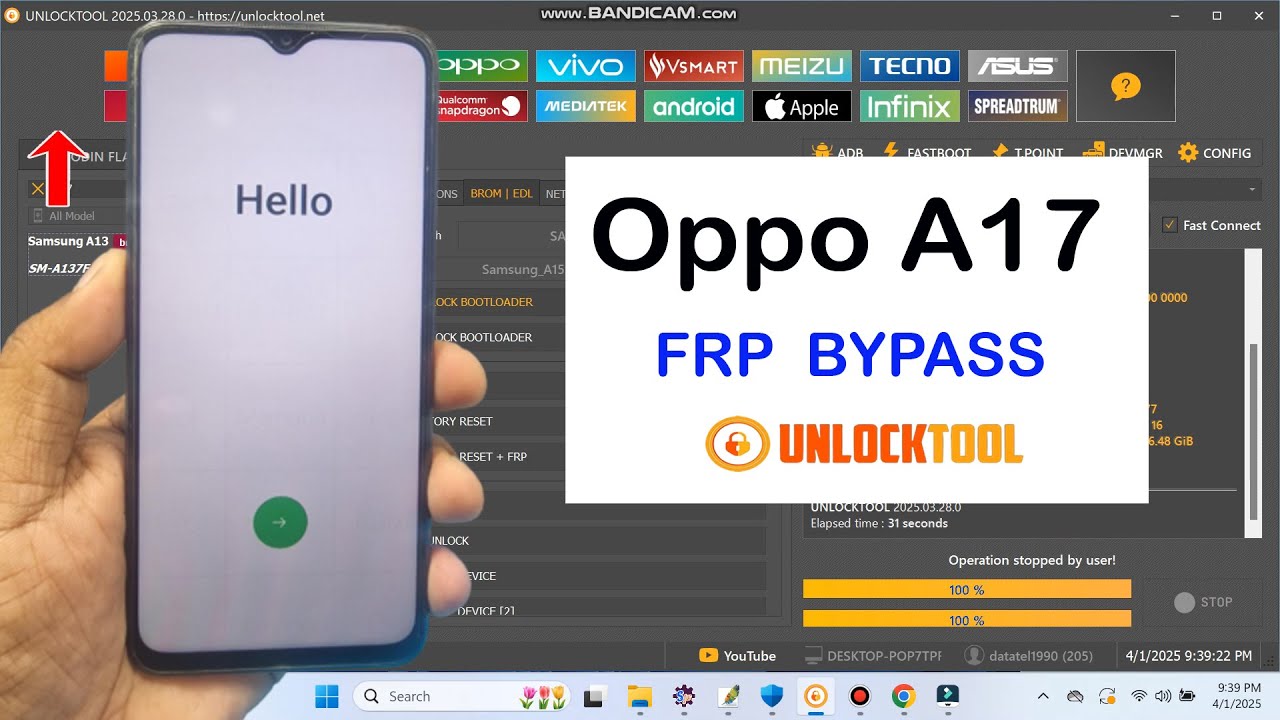 Oppo A17 CPH2477 Frp Bypass Unlock tool
