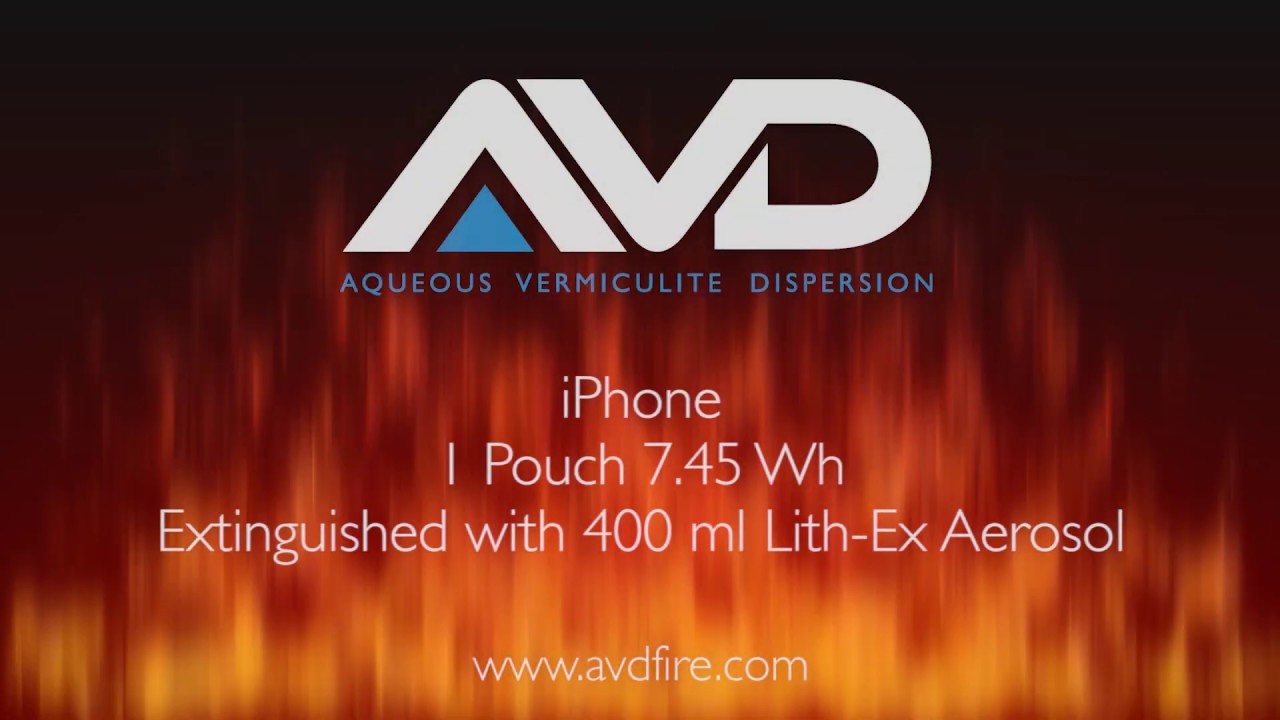 iPhone fire extinguished with a 400ml Lith Ex aerosol