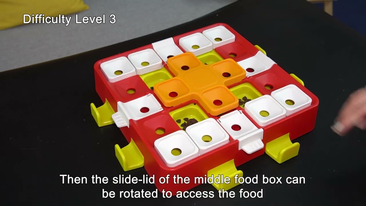 KADTC Rubik's Cube Dog Puzzle Toy Level 3 in 1 Dogs Brain Stimulating Toys Food Puzzles Feeder Games