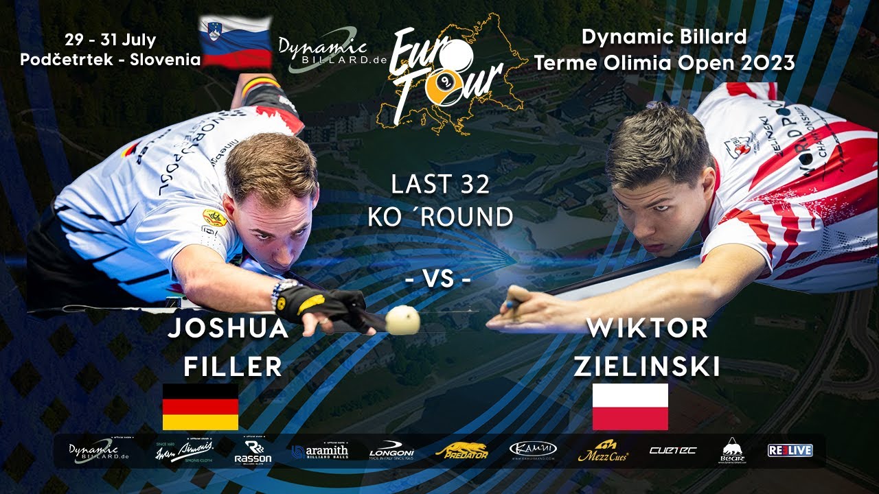 Last 32 Joshua Filler vs Wiktor Zielinski Dynamic Billard Terme Olimia Open 2023