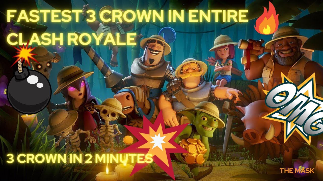 Fastest 3 Crown in the History of Clash Royale || #No Commentary  || The Mask #clashroyale