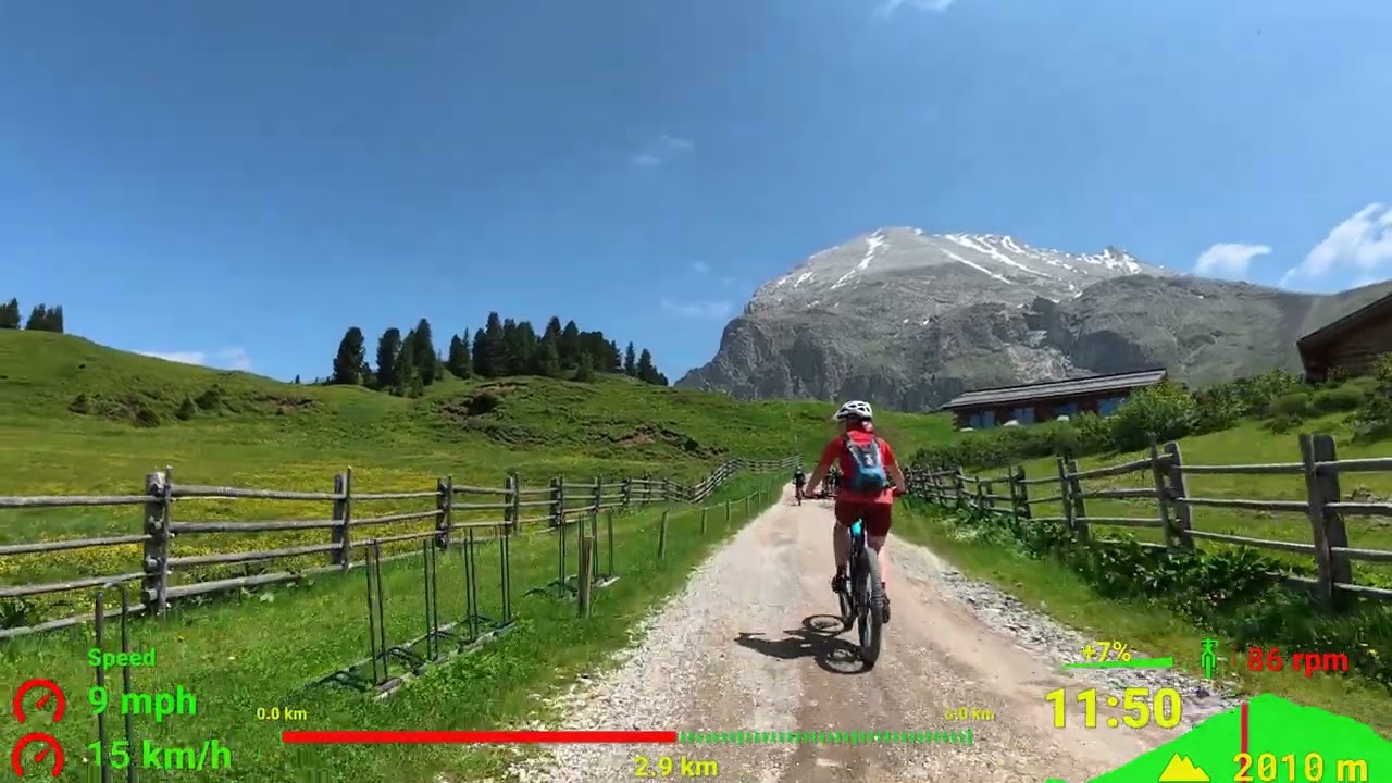 Панорамный тур Seiser Alm MTB №2, велотренировка в помещении, Доломитовые Альпы, Южный Тироль, те...