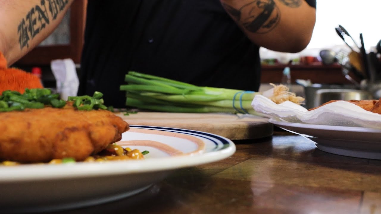 Crawfish Boulettes with Corn Maque Choux