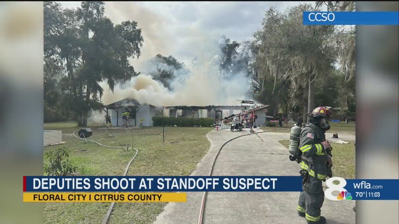 Citrus man fires shots at deputies after lighting house on fire, officials say