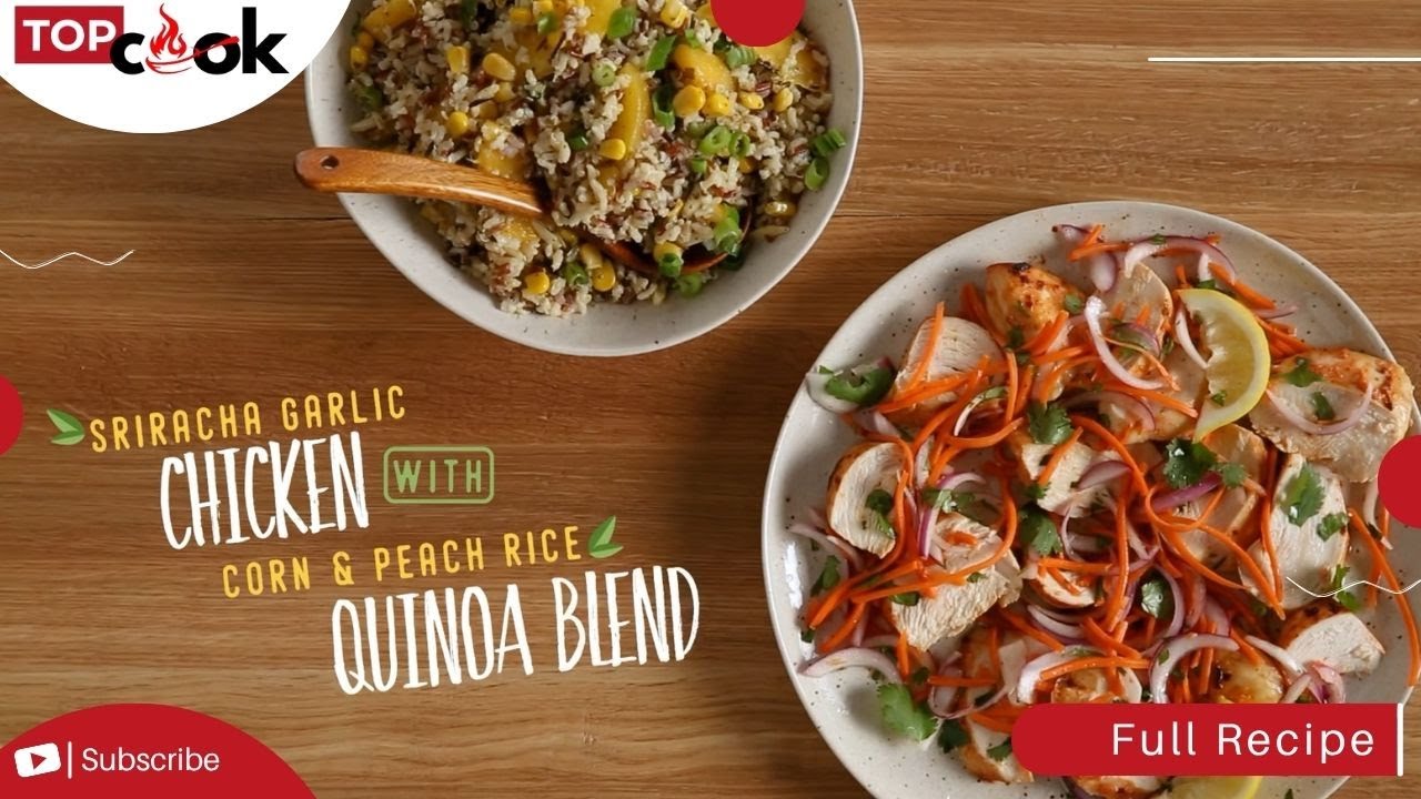 Sriracha Garlic Chicken with Peach Rice | Sweet & Spicy Keto Meal | High-Protein Low-Carb Dinner