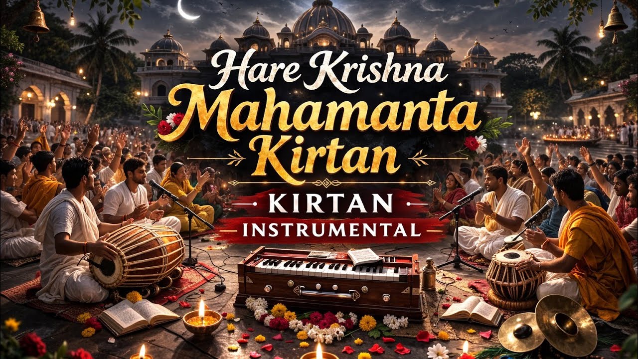 Hare Krishna Mahamantra Kirtan (Instrumental) | Deep Night Temple Vibes| meditative and study music