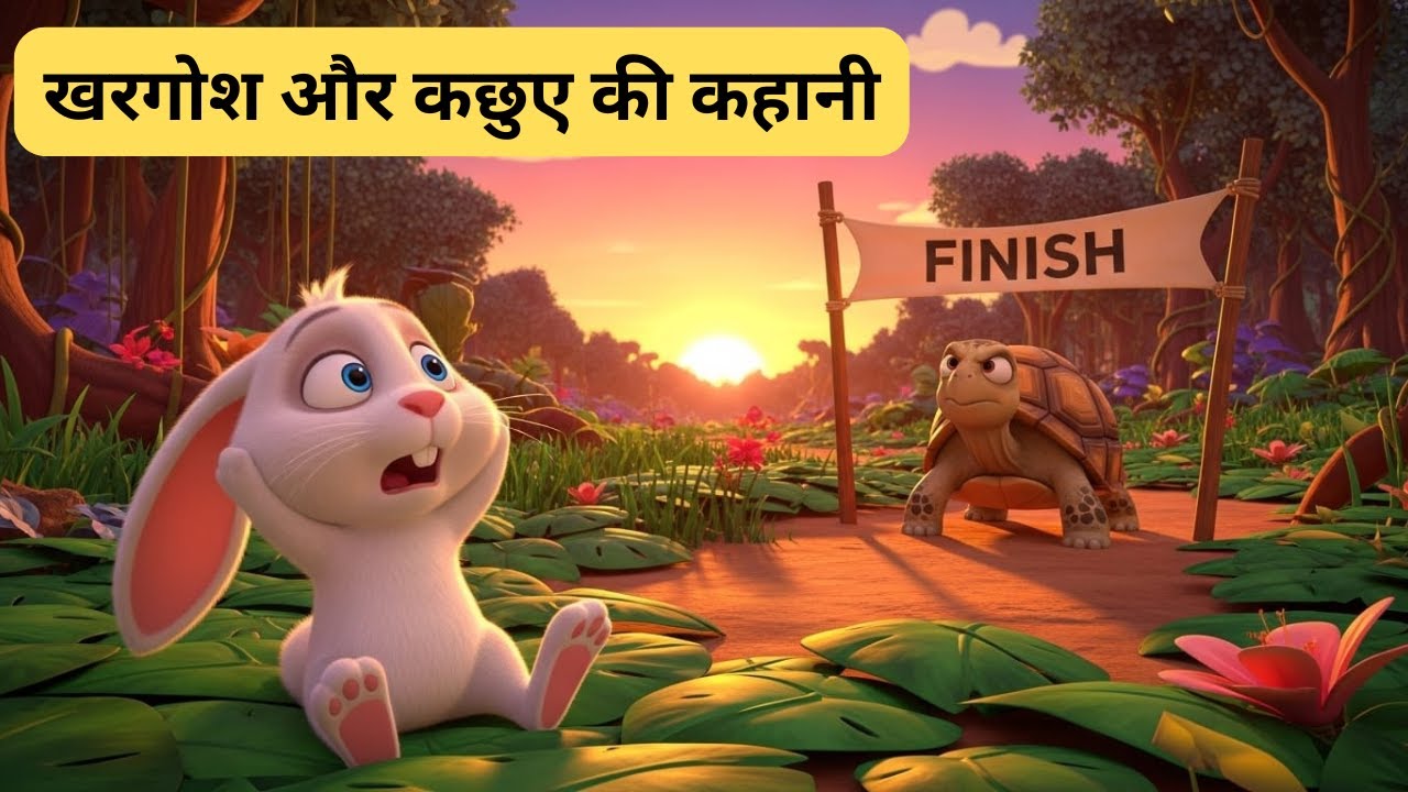 खरगोश और कछुआ Hindi Kahaniya | Rabbit and Tortoise 3D Hindi Stories for Kids