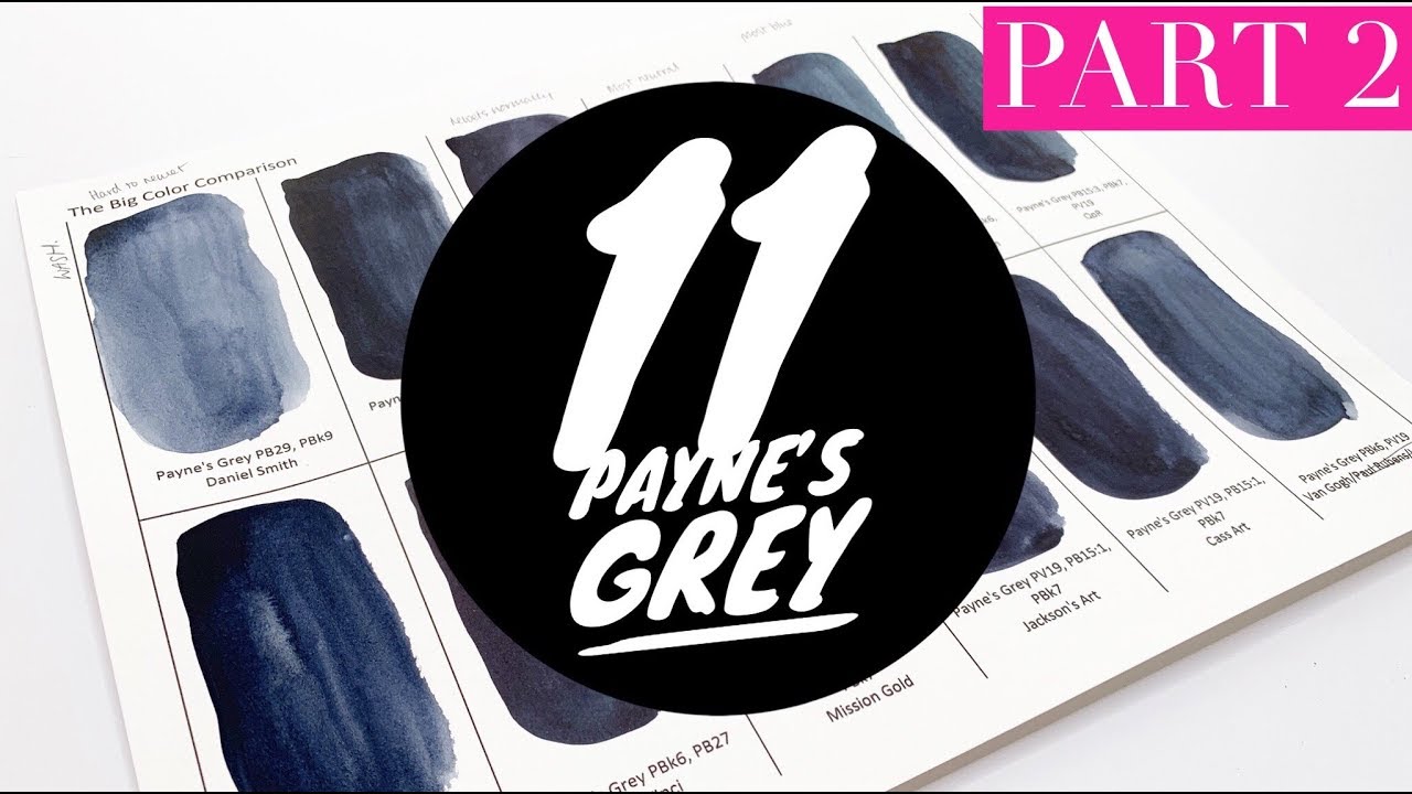 Colossal Color Showdown Ep. 7:  Payne's Grey Part 2 | Comparing 11 Brands