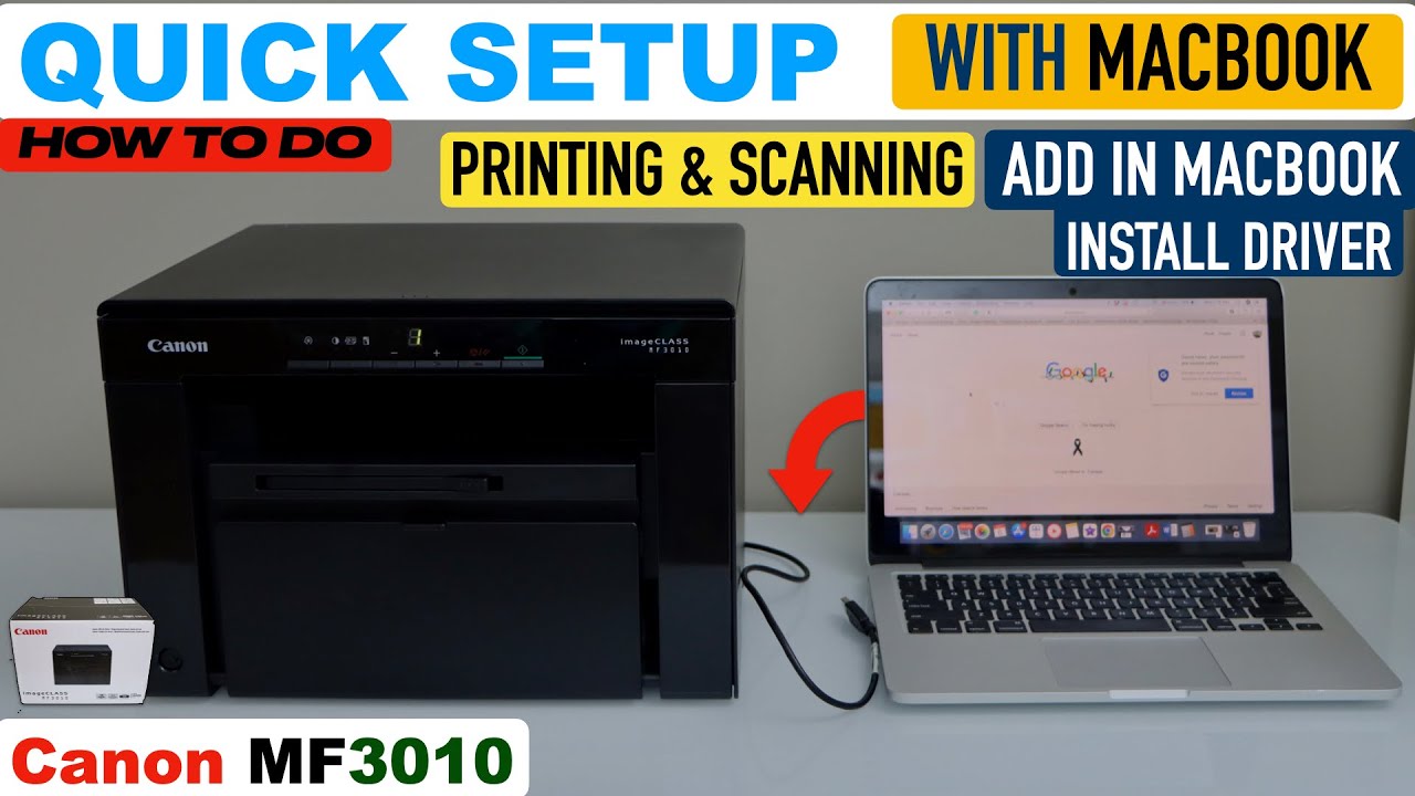 Canon Imageclass MF3010 Setup, Initial Setup, Install Drivers In MacBook, Printing & Scanning Video.