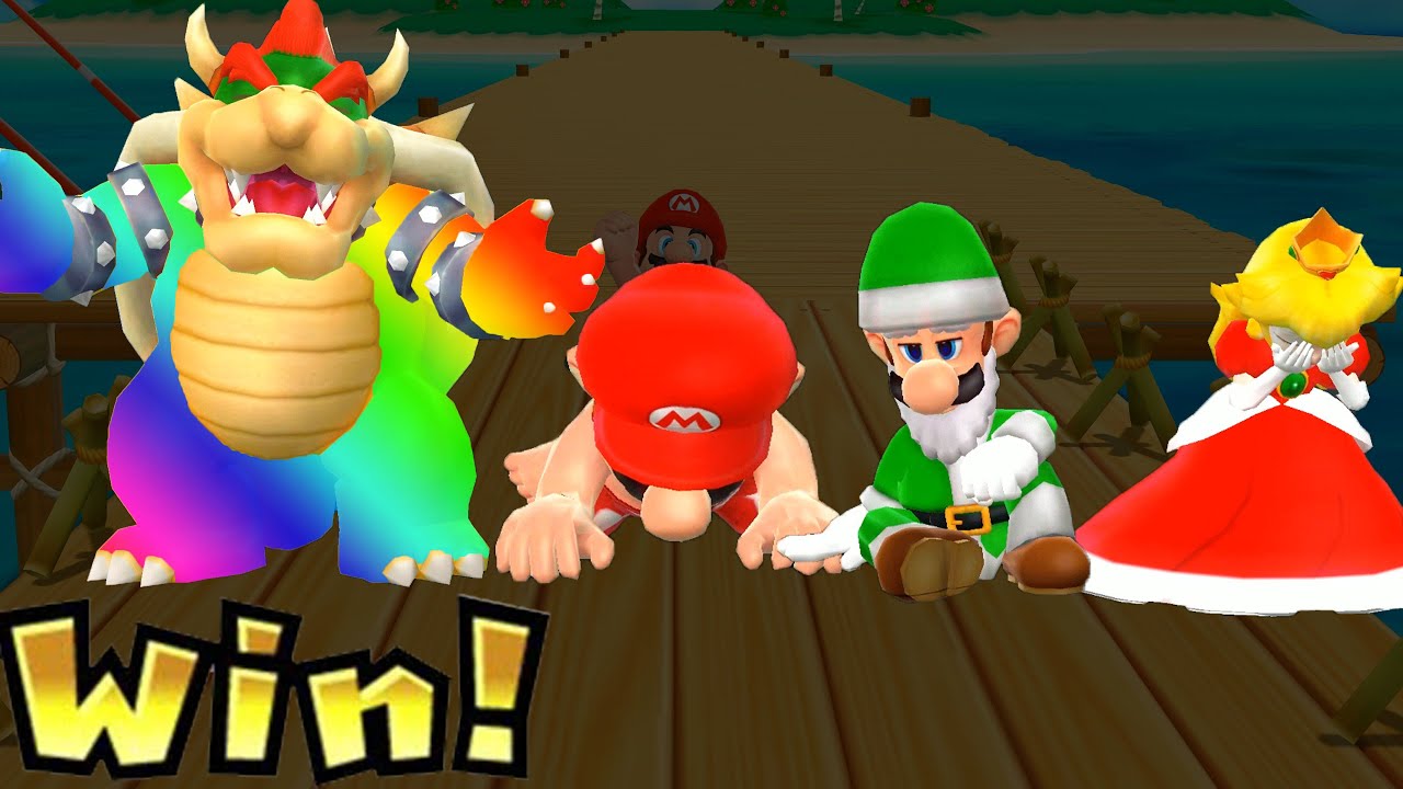 Mario Party 9 Step It Up - Bowser vs Santa Luigi vs Peach vs Mario Gameplay #MarioGame
