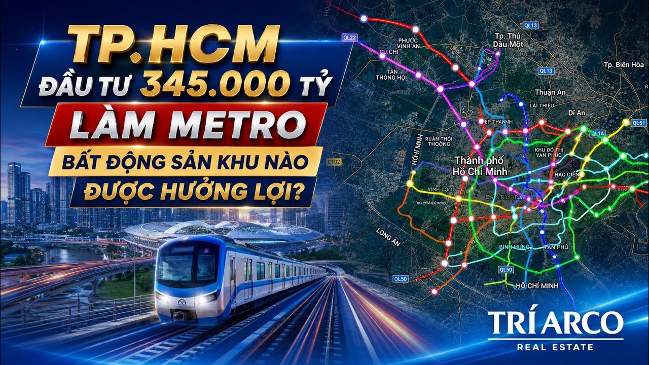 TPHCM đầu tư 345.000 TỶ làm metro, bất động sản KHU NÀO “lột xác”?