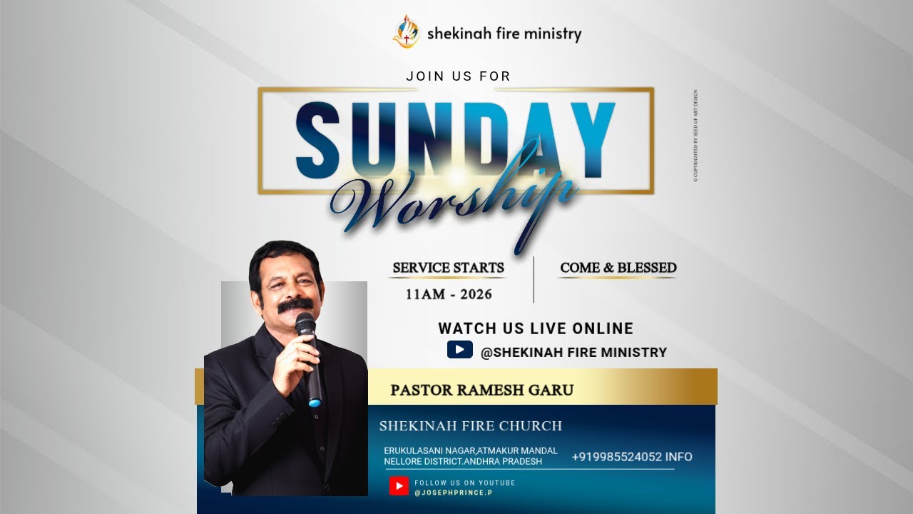 Shekinah Fire Ministry || #sundayservice   #live 25/01/2026 Pas.Ramesh