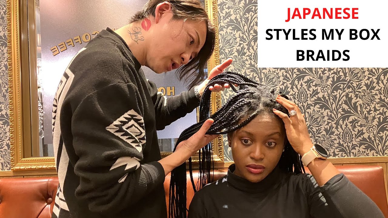 BLACK GIRL GET BRAIDS STYLED BY MOST POPULAR JAPANESE HAIR STYLIST II His First Time in 11 years PRO