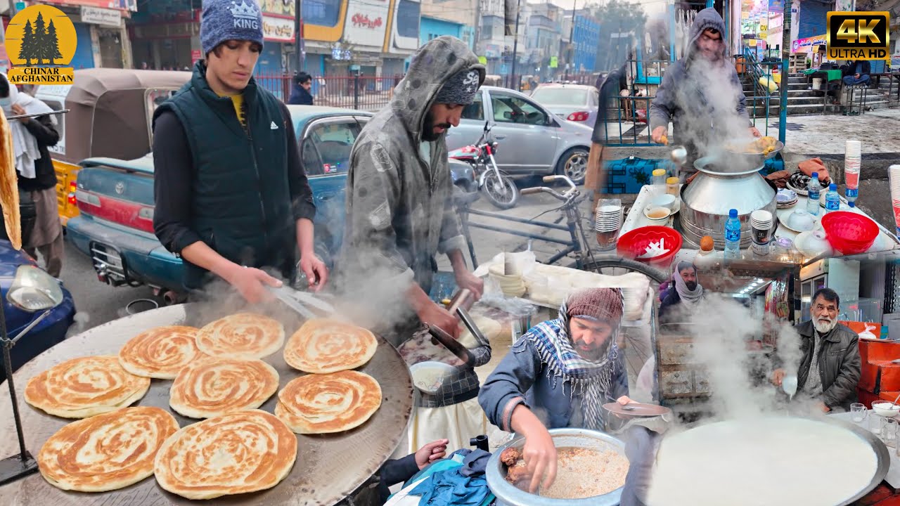 Breakfast in Jalalabad, Afghanistan | Early Morning Food Adventure | Subha ka Nashta | 4K |