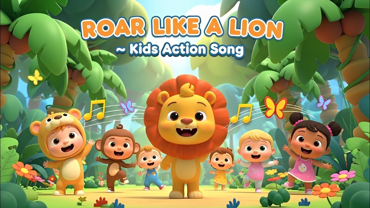 Roar Like a Lion 🦁 | Jungle Action Song for Kids | Learn to Be Brave | Pokomelon