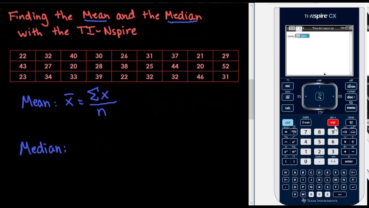 Finding Mean and Median with TI-Nspire