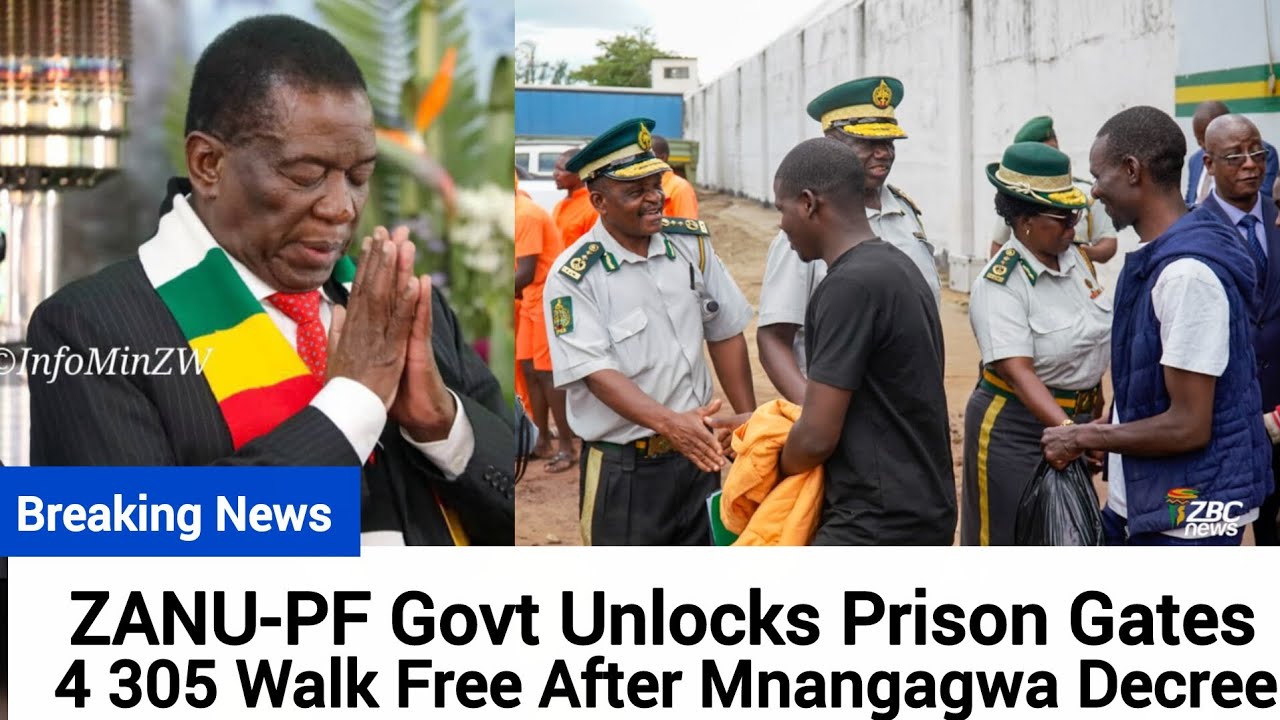 Breaking🔥ZANU-PF Govt Unlocks Prison Gates — Thousands Walk Free After Mnangagwa Decree