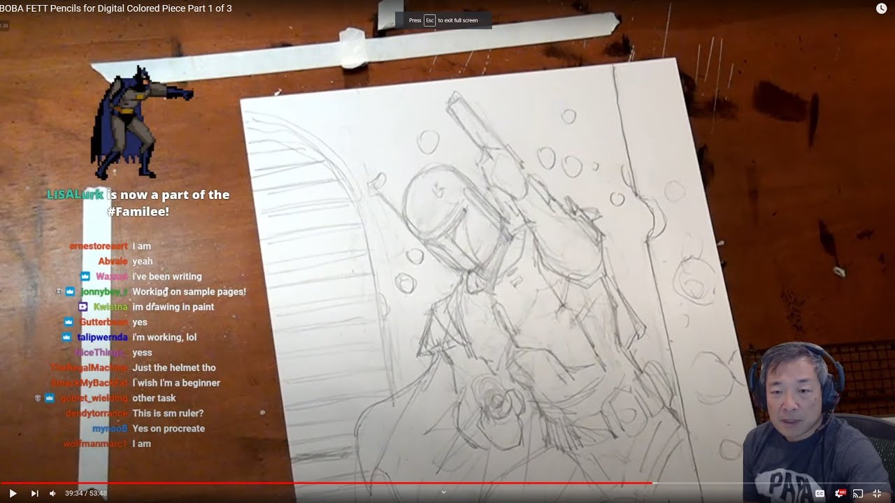 BOBA FETT Pencils for Digital Colored Piece Part 1 of 3