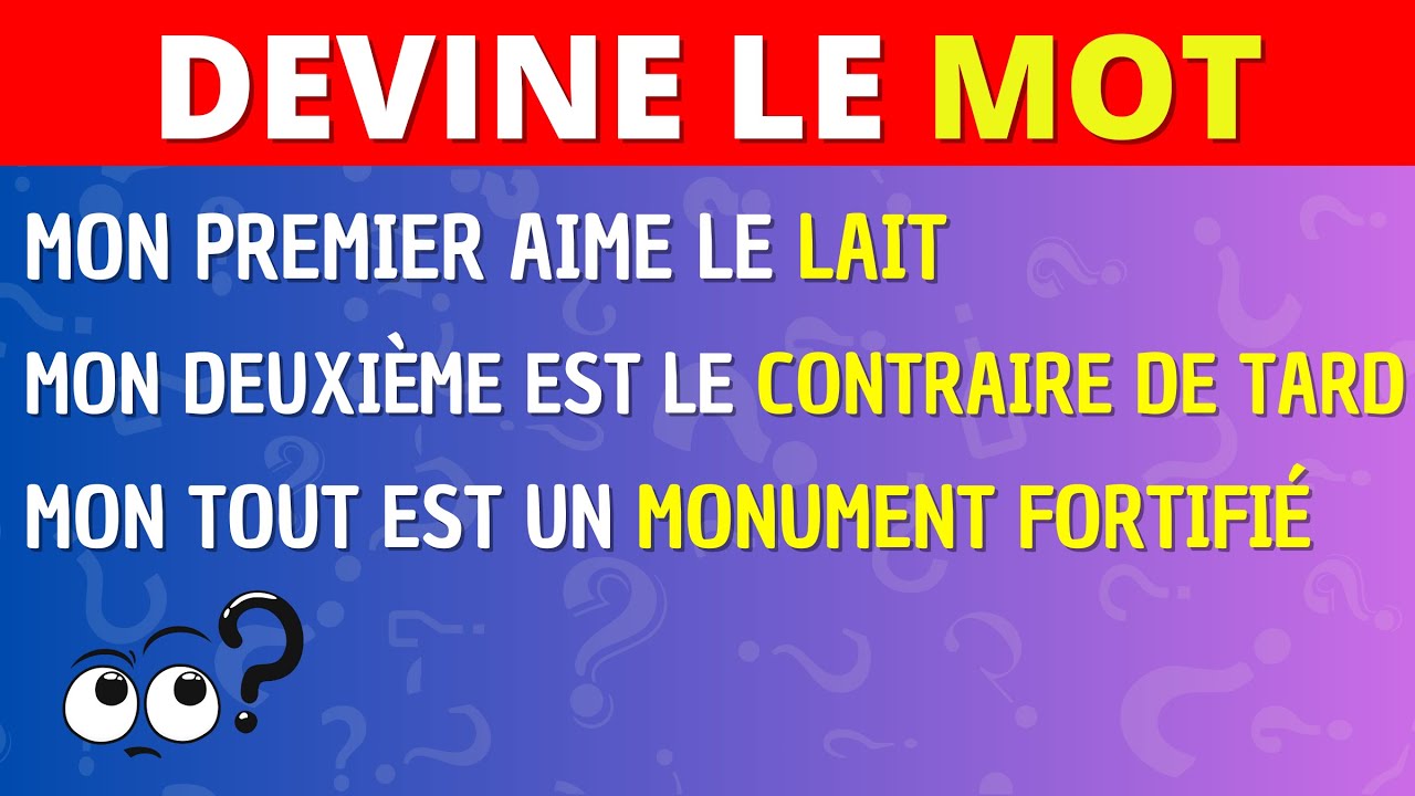 Devine le Mot en Charade ! 🎭🔍 | Défi de Facile à Difficile