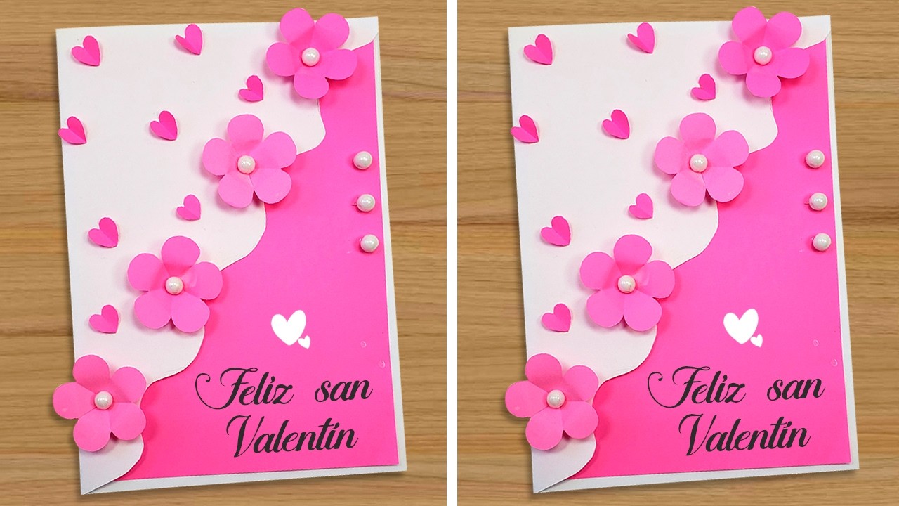 🌺Tarjeta para San Valent&iacute;n🌺 Valentine's Day card idea ❤️ Handmade card 14 de Febrero