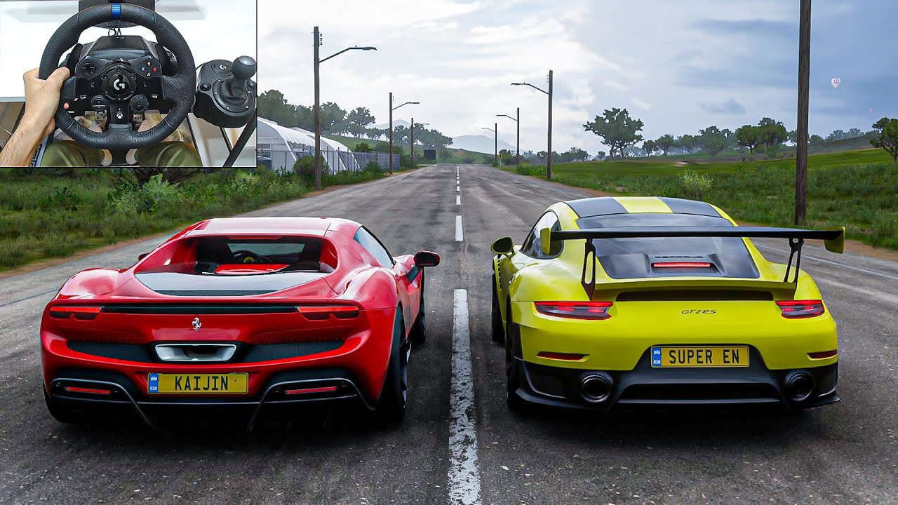 Porsche 911 GT2 RS & Ferrari 296 GTB - Forza Horizon 5 | Logitech G923 Steering Wheel