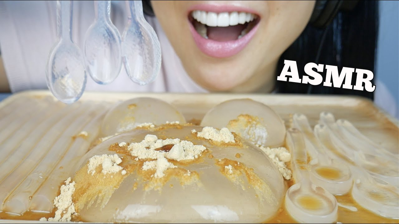 ASMR GIANT RAINDROP JELLY + NOODLE & SPOON JELLY (EATING SOUNDS) NO TALKING | SAS-ASMR