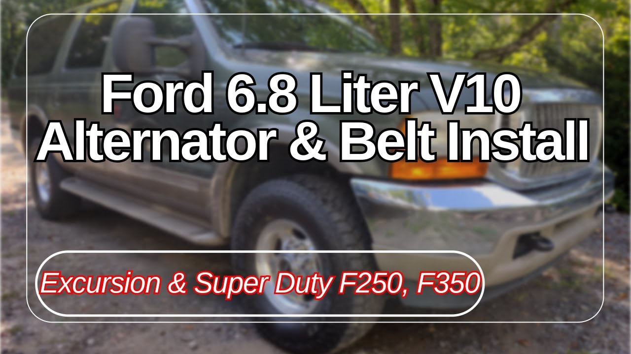 Ford 6.8 Liter V10 Alternator & Belt Install Remove & Replace How to DIY. Excursion, F250, F350