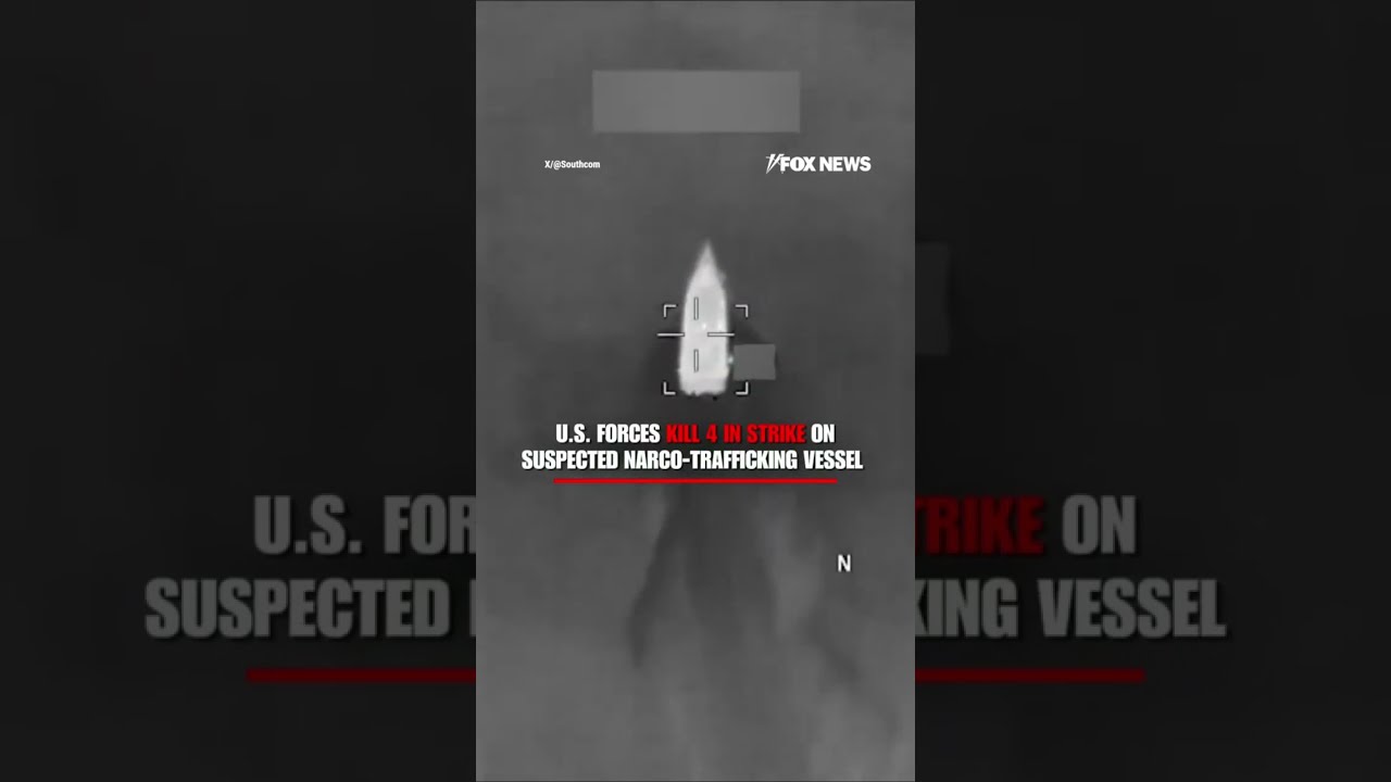 US forces kill 4 in strike on suspected narco-trafficking vessel #shorts