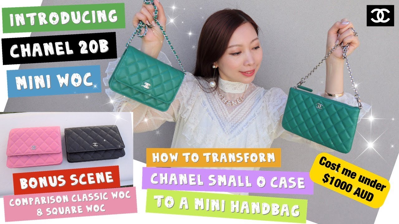 💥💥 Introducing CHANEL Mini Green 💚 WOC & Transform a 20CM small O Case Pouch into Mini Bag + BONUS