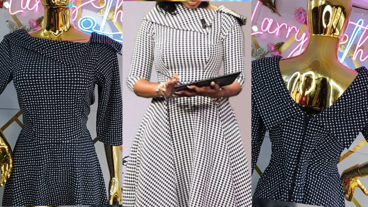 How to make a PRINCESS DART Dress with ASYMMETRIC NECK CAPE
